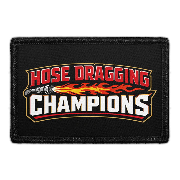 Hose Dragging Champions  Meta Data - Crop Image Text - - Removable Patch - Pull Patch - Removable Patches For Authentic Flexfit and Snapback Hats
