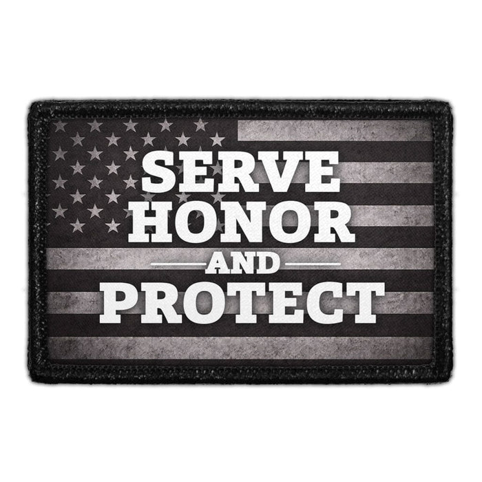 SERVE  HONOR AND PROTECT  - Meta Data - Crop Image Text - - Removable Patch - Pull Patch - Removable Patches For Authentic Flexfit and Snapback Hats
