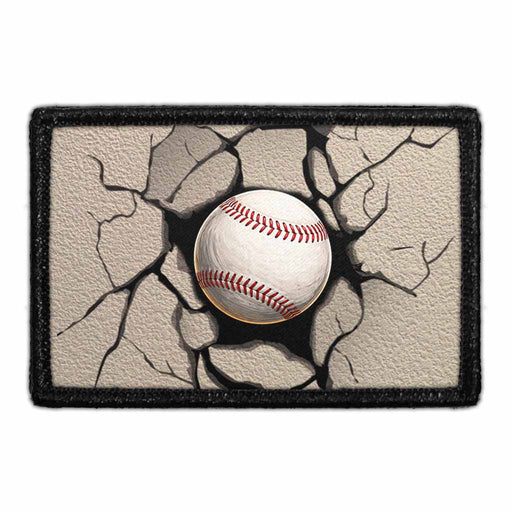 Baseball Cracked Wall   - Meta Data - Crop Image Text - - Removable Patch - Pull Patch - Removable Patches For Authentic Flexfit and Snapback Hats