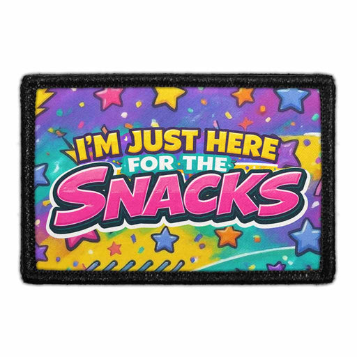 I'm Just Here For The Snacks   - Meta Data - Crop Image Text - - Removable Patch - Pull Patch - Removable Patches For Authentic Flexfit and Snapback Hats
