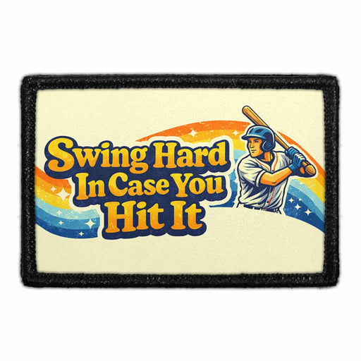 Swing Hard In Case You Hit It   - Meta Data - Crop Image Text - - Removable Patch - Pull Patch - Removable Patches For Authentic Flexfit and Snapback Hats