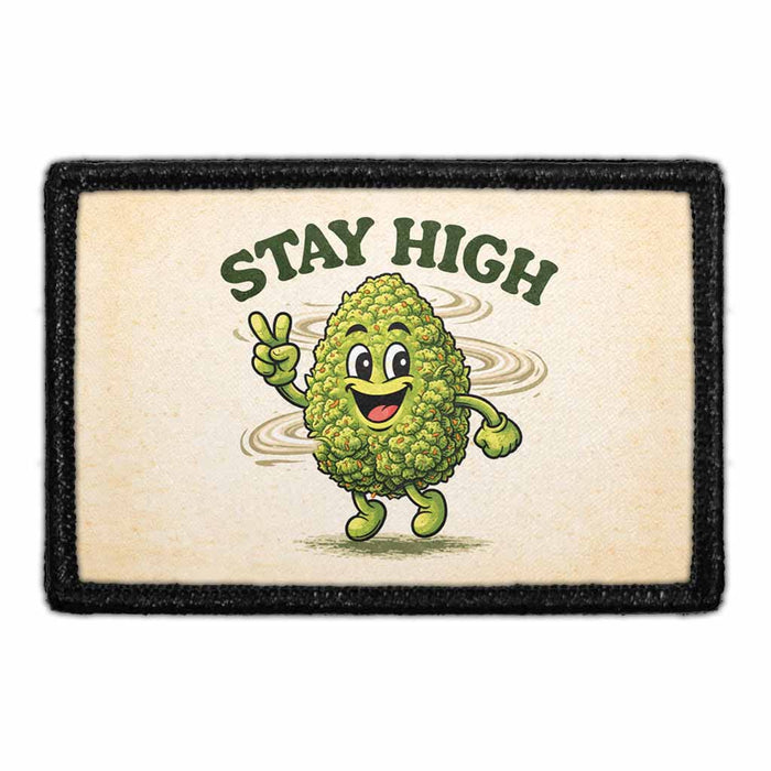Stay High - Bud   - Meta Data - Crop Image Text - - Removable Patch - Pull Patch - Removable Patches For Authentic Flexfit and Snapback Hats