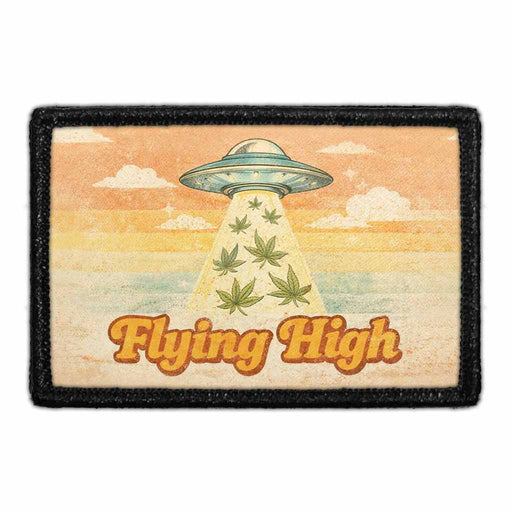 Flying High - UFO   - Meta Data - Crop Image Text - - Removable Patch - Pull Patch - Removable Patches For Authentic Flexfit and Snapback Hats