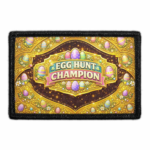 Egg Hunt Champion   - Meta Data - Crop Image Text - - Removable Patch - Pull Patch - Removable Patches For Authentic Flexfit and Snapback Hats