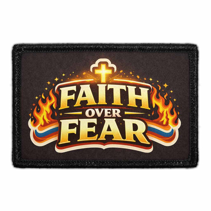 Faith Over Fear   - Meta Data - Crop Image Text - - Removable Patch - Pull Patch - Removable Patches For Authentic Flexfit and Snapback Hats