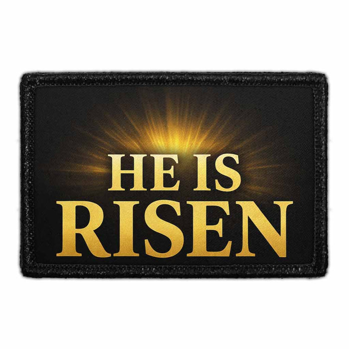 He Is Risen   - Meta Data - Crop Image Text - - Removable Patch - Pull Patch - Removable Patches For Authentic Flexfit and Snapback Hats