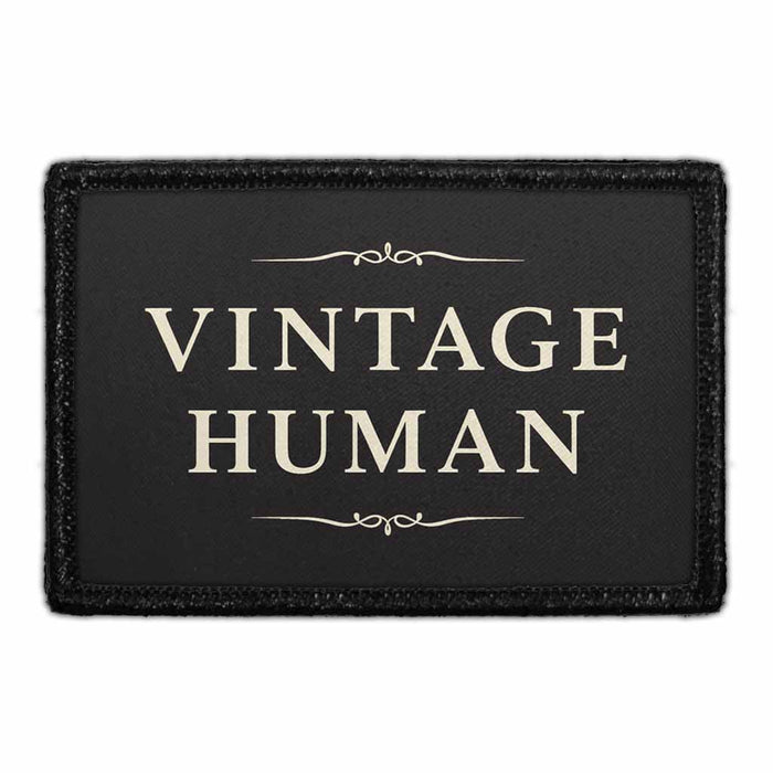 Vintage Human    - Meta Data - Crop Image Text - - Removable Patch - Pull Patch - Removable Patches For Authentic Flexfit and Snapback Hats	
