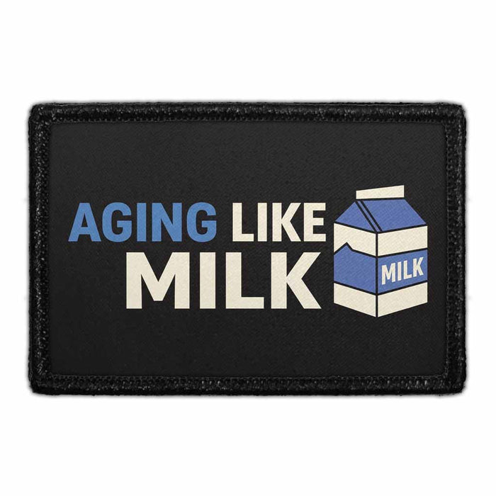 Aging Like Milk    - Meta Data - Crop Image Text - - Removable Patch - Pull Patch - Removable Patches For Authentic Flexfit and Snapback Hats