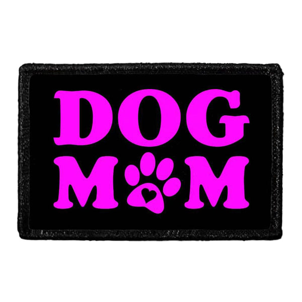 Dog Mom - Pink And Black - Patch - Pull Patch - Removable Patches For Authentic Flexfit and Snapback Hats