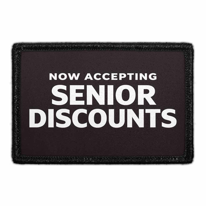 Now Accepting Senior Discounts - Meta Data - Crop Image Text - - Removable Patch - Pull Patch - Removable Patches For Authentic Flexfit and Snapback Hats
