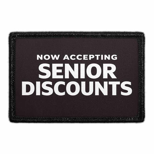 Now Accepting Senior Discounts - Meta Data - Crop Image Text - - Removable Patch - Pull Patch - Removable Patches For Authentic Flexfit and Snapback Hats