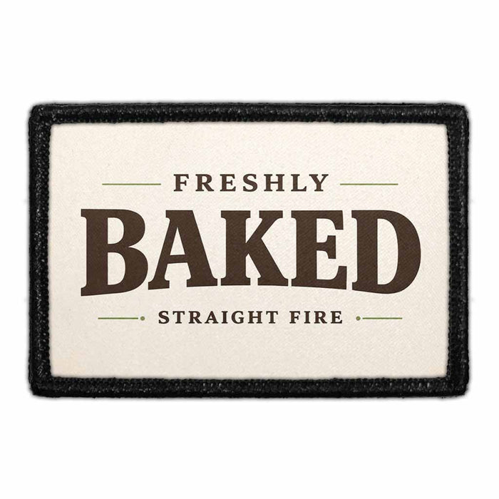 Freshly Baked - Straight Fire  - Meta Data - Crop Image Text - - Removable Patch - Pull Patch - Removable Patches For Authentic Flexfit and Snapback Hats