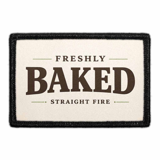Freshly Baked - Straight Fire  - Meta Data - Crop Image Text - - Removable Patch - Pull Patch - Removable Patches For Authentic Flexfit and Snapback Hats