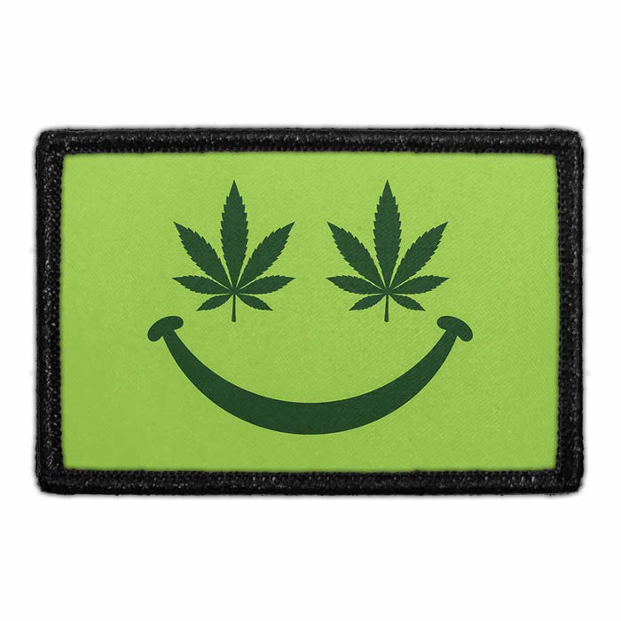 Happy Weed  - Meta Data - Crop Image Text - - Removable Patch - Pull Patch - Removable Patches For Authentic Flexfit and Snapback Hats