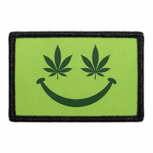 Happy Weed  - Meta Data - Crop Image Text - - Removable Patch - Pull Patch - Removable Patches For Authentic Flexfit and Snapback Hats