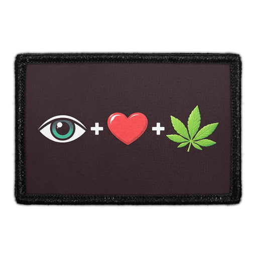 Eye Love Weed  - Meta Data - Crop Image Text - - Removable Patch - Pull Patch - Removable Patches For Authentic Flexfit and Snapback Hats
