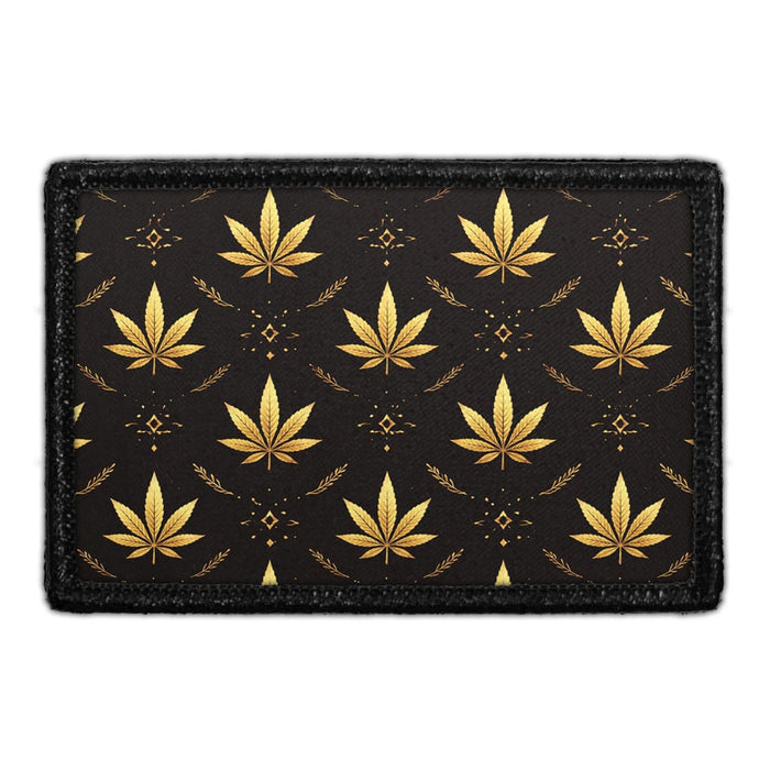 Golden Marijuana  - Meta Data - Crop Image Text - - Removable Patch - Pull Patch - Removable Patches For Authentic Flexfit and Snapback Hats