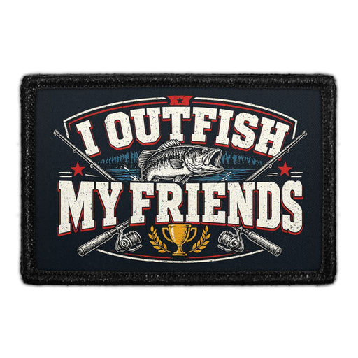 I Outfish My Friends  - Meta Data - Crop Image Text - - Removable Patch - Pull Patch - Removable Patches For Authentic Flexfit and Snapback Hats