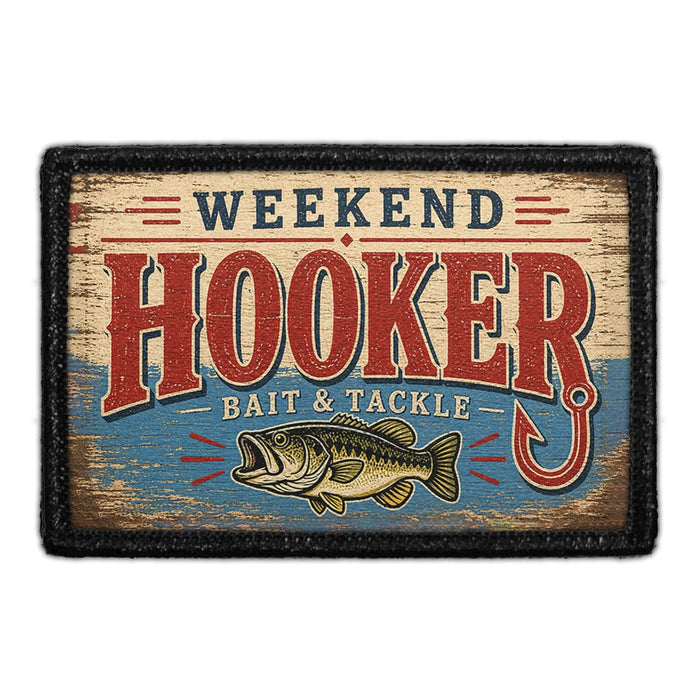 Weekend Hooker - Bait & Tackle  - Meta Data - Crop Image Text - - Removable Patch - Pull Patch - Removable Patches For Authentic Flexfit and Snapback Hats