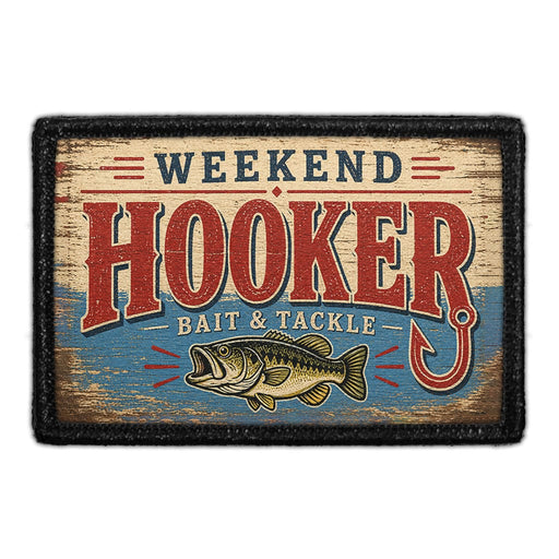 Weekend Hooker - Bait & Tackle  - Meta Data - Crop Image Text - - Removable Patch - Pull Patch - Removable Patches For Authentic Flexfit and Snapback Hats