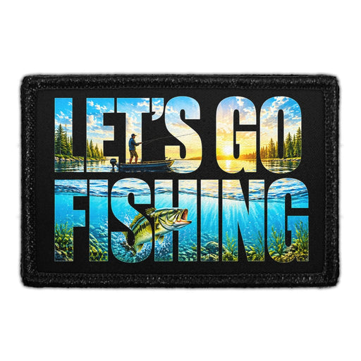 Let's Go Fishing  - Meta Data - Crop Image Text - - Removable Patch - Pull Patch - Removable Patches For Authentic Flexfit and Snapback Hats