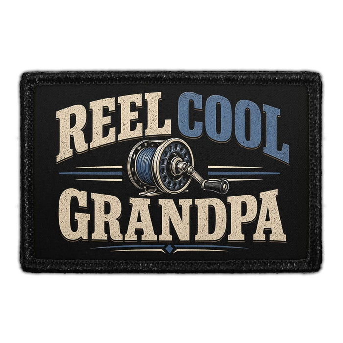 Reel Cool Grandpa  - Meta Data - Crop Image Text - - Removable Patch - Pull Patch - Removable Patches For Authentic Flexfit and Snapback Hats