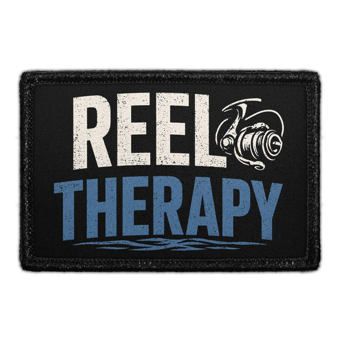 Reel Therapy  - Meta Data - Crop Image Text - - Removable Patch - Pull Patch - Removable Patches For Authentic Flexfit and Snapback Hats