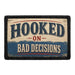 Hooked On Bad Decisions  - Meta Data - Crop Image Text - - Removable Patch - Pull Patch - Removable Patches For Authentic Flexfit and Snapback Hats