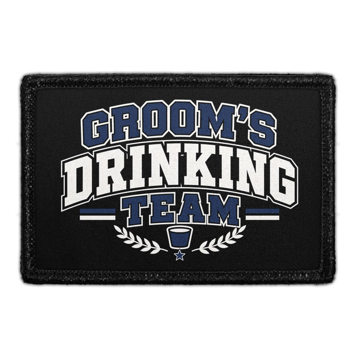Groom's Drinking Team  - Meta Data - Crop Image Text - - Removable Patch - Pull Patch - Removable Patches For Authentic Flexfit and Snapback Hats