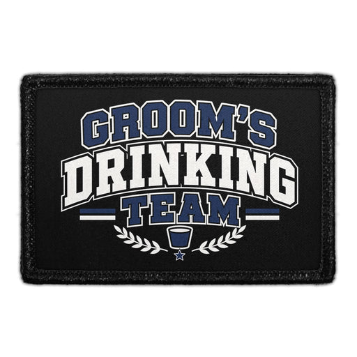 Groom's Drinking Team  - Meta Data - Crop Image Text - - Removable Patch - Pull Patch - Removable Patches For Authentic Flexfit and Snapback Hats
