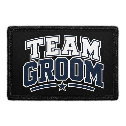 Team Groom  - Meta Data - Crop Image Text - - Removable Patch - Pull Patch - Removable Patches For Authentic Flexfit and Snapback Hats
