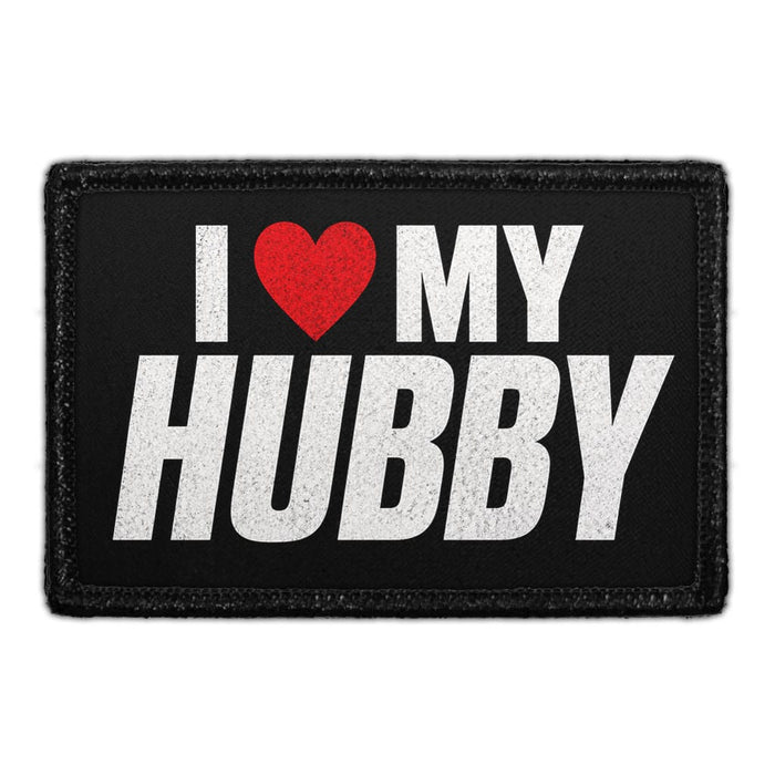 I Love My Hubby  - Meta Data - Crop Image Text - - Removable Patch - Pull Patch - Removable Patches For Authentic Flexfit and Snapback Hats
