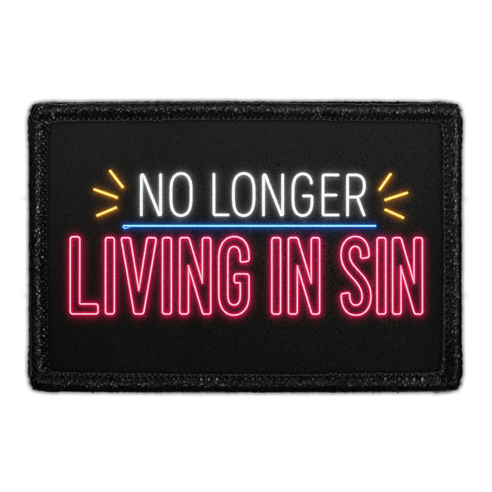 No Longer Living in Sin  - Meta Data - Crop Image Text - - Removable Patch - Pull Patch - Removable Patches For Authentic Flexfit and Snapback Hats