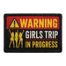 Warning Girls Trip in Progress  - Meta Data - Crop Image Text - - Removable Patch - Pull Patch - Removable Patches For Authentic Flexfit and Snapback Hats