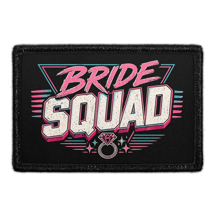 Bride Squad - Retro  - Meta Data - Crop Image Text - - Removable Patch - Pull Patch - Removable Patches For Authentic Flexfit and Snapback Hats