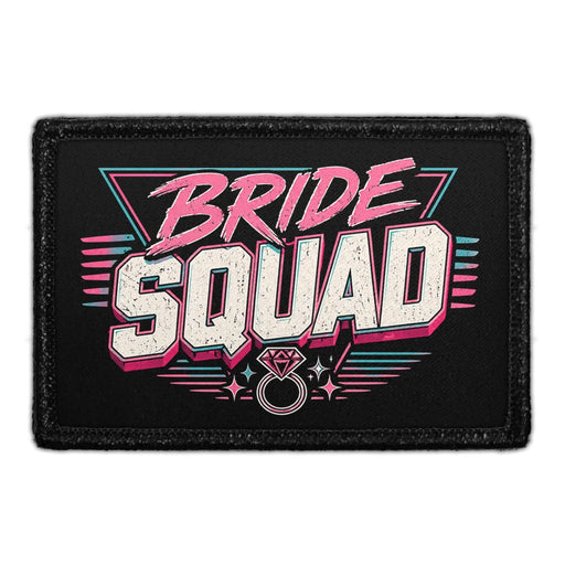 Bride Squad - Retro  - Meta Data - Crop Image Text - - Removable Patch - Pull Patch - Removable Patches For Authentic Flexfit and Snapback Hats