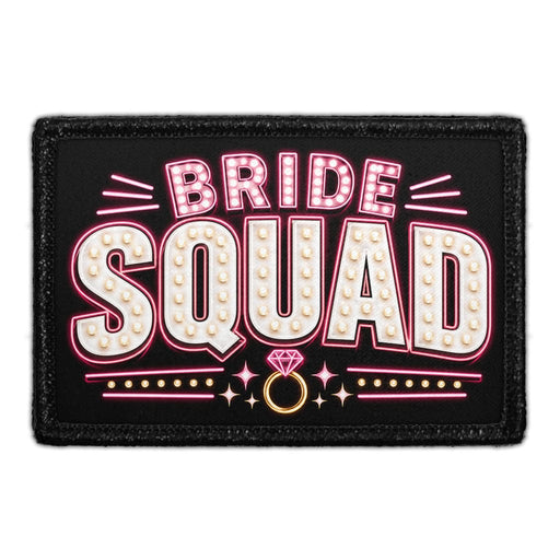 Bride Squad - Vegas  - Meta Data - Crop Image Text - - Removable Patch - Pull Patch - Removable Patches For Authentic Flexfit and Snapback Hats