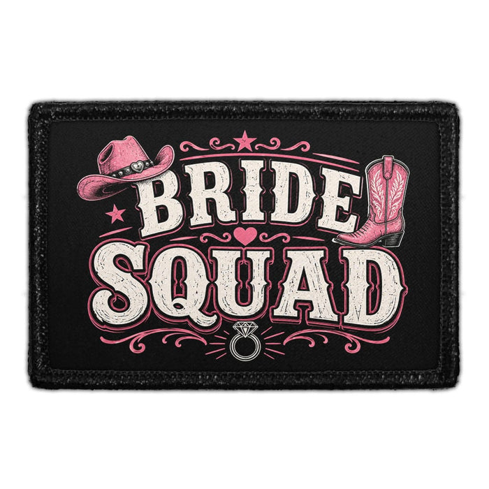 Bride Squad - Western  - Meta Data - Crop Image Text - - Removable Patch - Pull Patch - Removable Patches For Authentic Flexfit and Snapback Hats