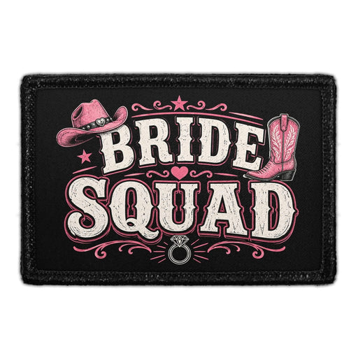 Bride Squad - Western  - Meta Data - Crop Image Text - - Removable Patch - Pull Patch - Removable Patches For Authentic Flexfit and Snapback Hats