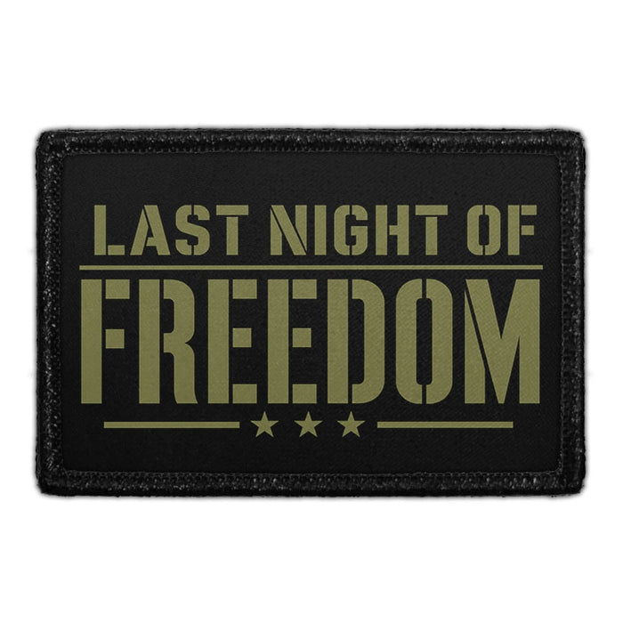 Last Night of Freedom  - Meta Data - Crop Image Text - - Removable Patch - Pull Patch - Removable Patches For Authentic Flexfit and Snapback Hats