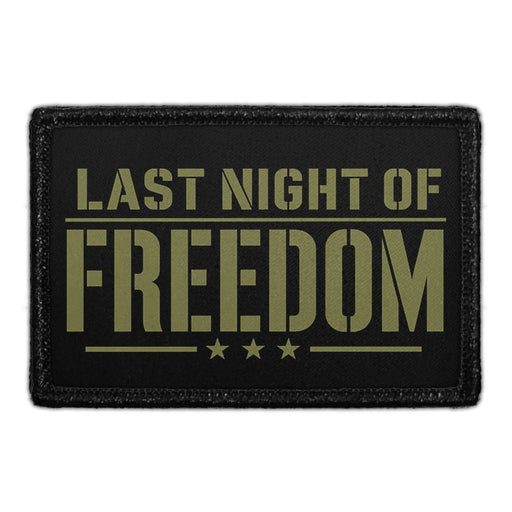 Last Night of Freedom  - Meta Data - Crop Image Text - - Removable Patch - Pull Patch - Removable Patches For Authentic Flexfit and Snapback Hats
