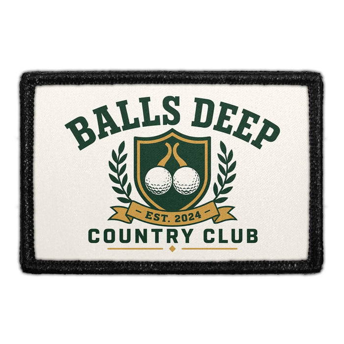 Balls Deep Country Club  - Meta Data - Crop Image Text - - Removable Patch - Pull Patch - Removable Patches For Authentic Flexfit and Snapback Hats