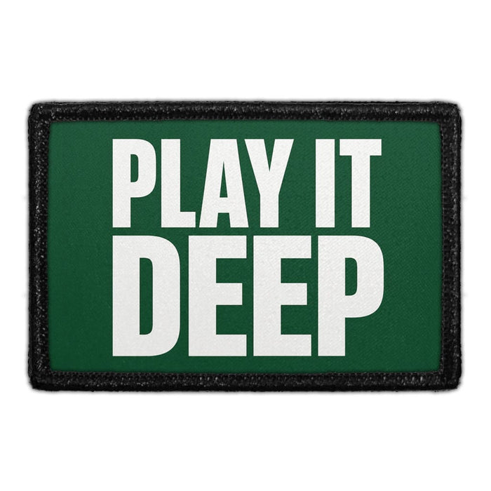 Play It Deep  - Meta Data - Crop Image Text - - Removable Patch - Pull Patch - Removable Patches For Authentic Flexfit and Snapback Hats