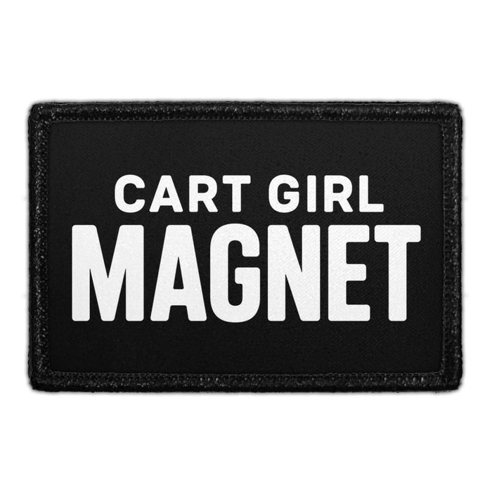 Cart Girl Magnet  - Meta Data - Crop Image Text - - Removable Patch - Pull Patch - Removable Patches For Authentic Flexfit and Snapback Hats
