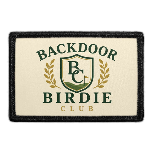 Backdoor Birdie Club  - Meta Data - Crop Image Text - - Removable Patch - Pull Patch - Removable Patches For Authentic Flexfit and Snapback Hats