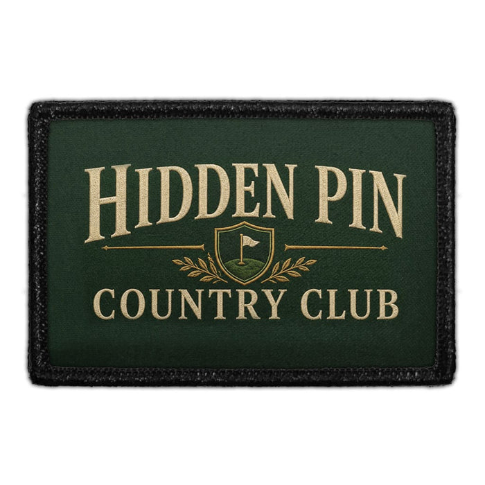 Hidden Pin Country Club  - Meta Data - Crop Image Text - - Removable Patch - Pull Patch - Removable Patches For Authentic Flexfit and Snapback Hats