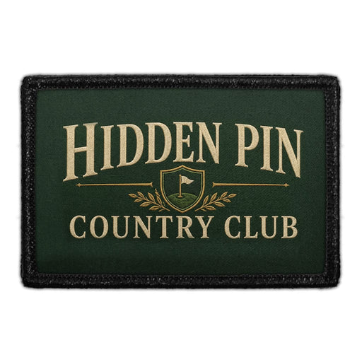 Hidden Pin Country Club  - Meta Data - Crop Image Text - - Removable Patch - Pull Patch - Removable Patches For Authentic Flexfit and Snapback Hats