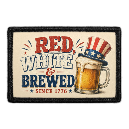 Red, White & Brewed Since 1776  - Meta Data - Crop Image Text - - Removable Patch - Pull Patch - Removable Patches For Authentic Flexfit and Snapback Hats