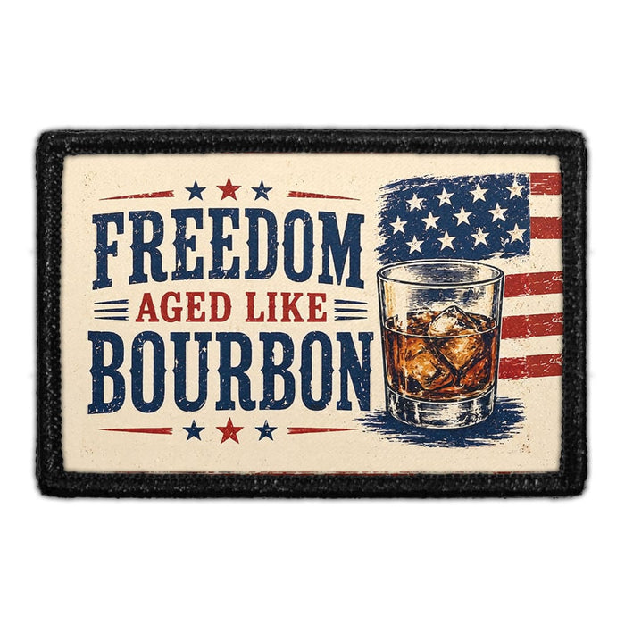 Freedom Aged Like Bourbon   - Meta Data - Crop Image Text - - Removable Patch - Pull Patch - Removable Patches For Authentic Flexfit and Snapback Hats
