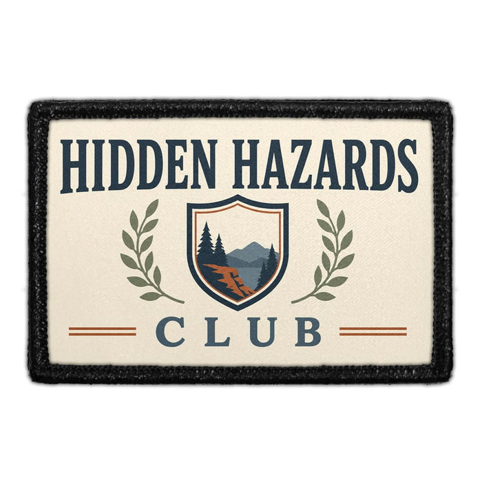 Hidden Hazards Club   - Meta Data - Crop Image Text - - Removable Patch - Pull Patch - Removable Patches For Authentic Flexfit and Snapback Hats
